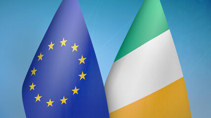 European Union and Ireland two flags