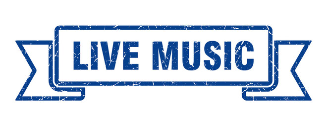 live music grunge vintage retro band. live music ribbon