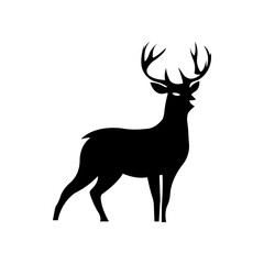 Deer sillhouette. Vector logo illustration.