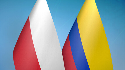 Poland and Colombia two flags