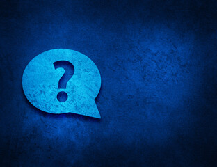 Question mark bubble icon artistic abstract blue grunge texture background
