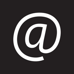 Email icon vector isolated on black background. Trendy email icon in flat style. Modern template for web site, app and ui. Creative business concept, vector illustration