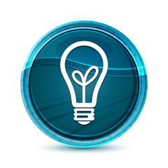 Bulb icon elegant glass blue round button vector design illustration
