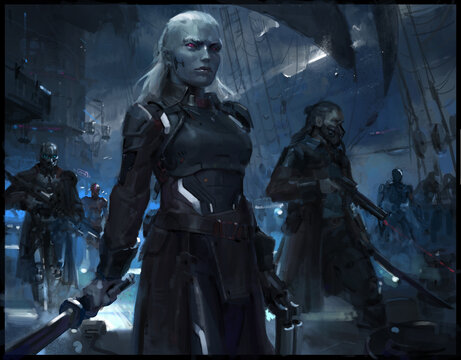 SPACE PIRATE CONCEPT ART PAINTING SCIENCE FICTION