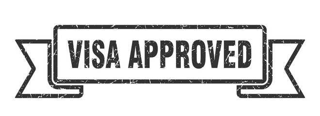 visa approved grunge vintage retro band. visa approved ribbon