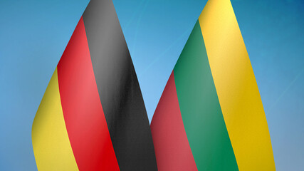 Obraz premium Germany and Lithuania two flags