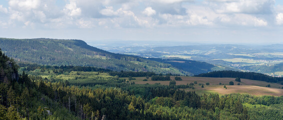 View from the top of Szczeliniec Wielki - Table Mountains - Sudetes - Poland - obrazy, fototapety, plakaty