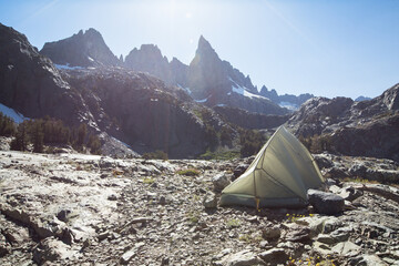 Tent in the mountains - 367038399