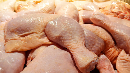 Close up of eyes sea crabs Fresh in freeze ice on supermarket shelf for sell