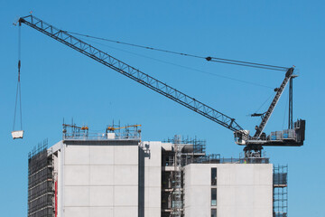 Building series. Work progress on the new Multistory Unit building under construction at 277 Mann...