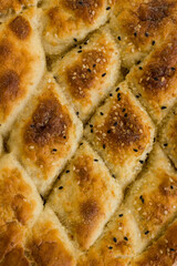 Traditional Fresh Ramadan Bread Background,close up taken