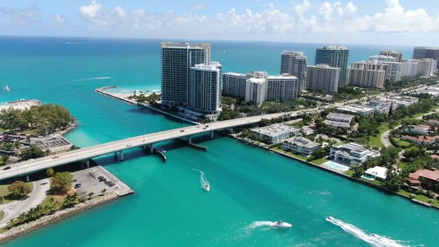 Boat Scene at Haulover Sandbar Florida Drone Video