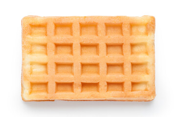 waffles isolated on white background. top view.