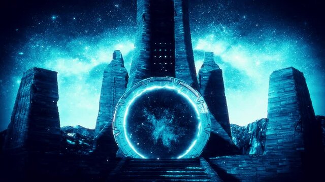 Sci-Fi Ancient Stargate Portal - Epic VJ Loop Background