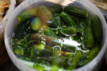 Pickled vegetables. Healthy food from the garden.