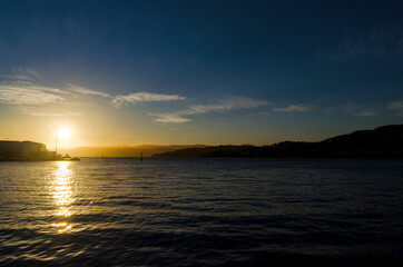 Fototapeta na wymiar New Zealand, Sunset in Wellington