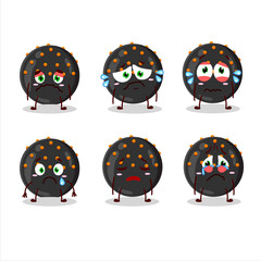 Halloween black candy cartoon character with sad expression