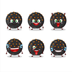 Cartoon character of halloween black candy with smile expression
