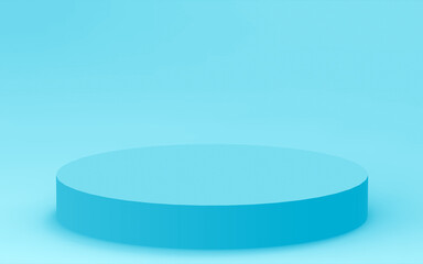 3d blue cylinder podium minimal studio background. Abstract 3d geometric shape object illustration render. Display for medicine product...
