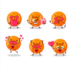 Halloween dangerous cartoon character with love cute emoticon