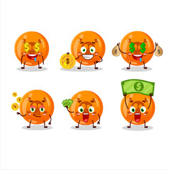 Halloween dangerous cartoon character with cute emoticon bring money