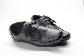 charming and stylish black leather shoes