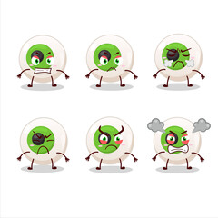 Eye candy cartoon character with various angry expressions