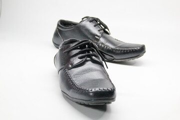 charming and stylish black leather shoes