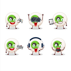 Eye candy cartoon character are playing games with various cute emoticons