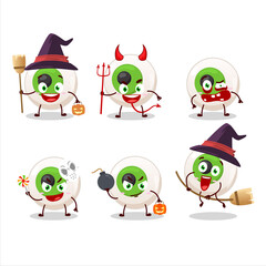 Halloween expression emoticons with cartoon character of eye candy