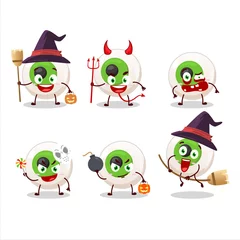 Fotobehang Halloween expression emoticons with cartoon character of eye candy © kongvector