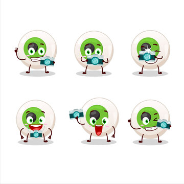 Photographer profession emoticon with eye candy cartoon character