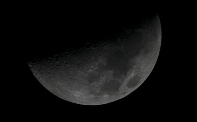 45% Waxing Crescent Moon taked with telescope