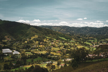 Fototapeta na wymiar Colombian landscapes. Green mountains in Colombia, Latin America