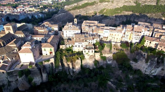 Aerial view of beautiful village in Spain. Drone Spain