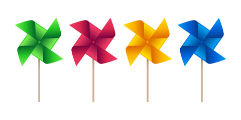 Colorful Pinwheel Icon Set - 367047912