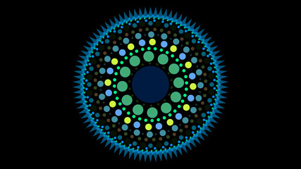 art dot fade circle and outside small thorn night ocean tone