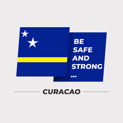 National flag icon with encouraging message isolated on light grey background : Vector Illustration