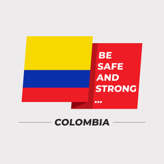 National flag icon with encouraging message isolated on light grey background : Vector Illustration