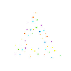 Rainbow Festive Confetti. Carnival Star Falling.
