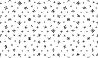 falling snowflakes on a white background, christmas seamless pattern, winter wallpaper, vector illustration linear art design