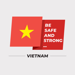 National flag icon with encouraging message isolated on light grey background : Vector Illustration