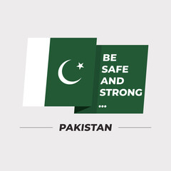 National flag icon with encouraging message isolated on light grey background : Vector Illustration