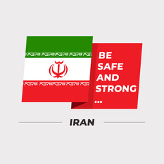 National flag icon with encouraging message isolated on light grey background : Vector Illustration