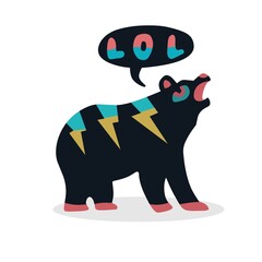 Vector illustration of tapir animal tapir animal stickers isolated white background