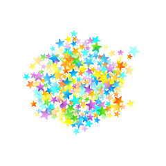 Rainbow Festive Confetti. Carnival Star Falling.