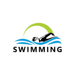 Swimming Logo Template Design Vector