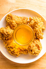 Golden delicious beer and Fried chicken nuggets