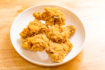 Golden delicious beer and Fried chicken nuggets
