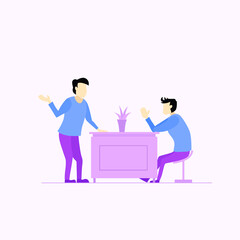conversation between friends flat illustration vector design